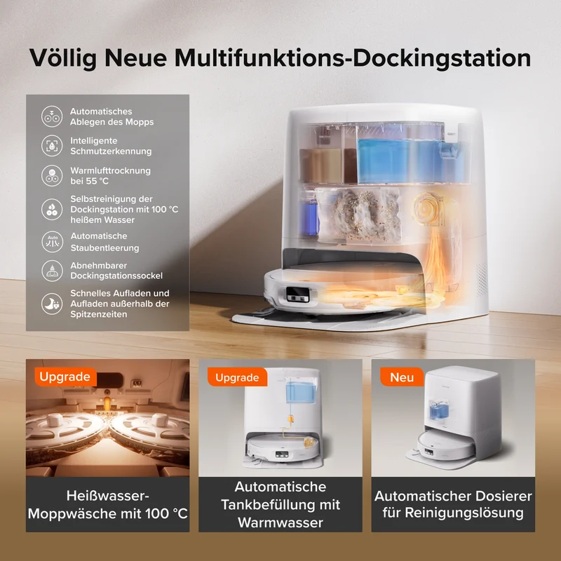 Roborock Saros 20 Neo Saug- und Wischroboter mit Heißwasserwischen und intelligenter Dockingstation