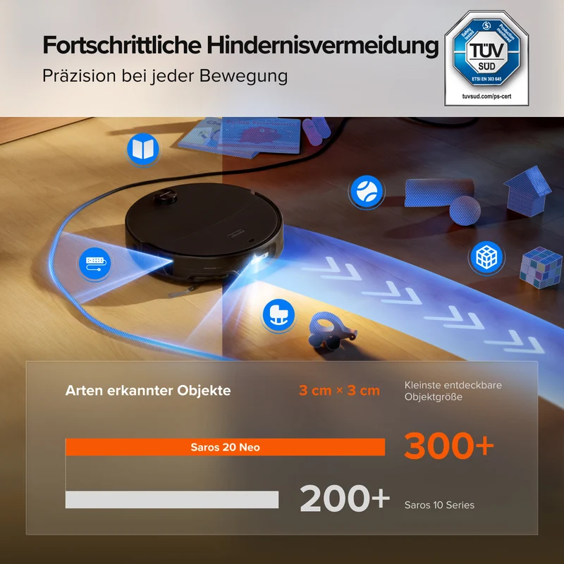 Roborock Saros 20 Neo Saug- und Wischroboter mit Heißwasserwischen und intelligenter Dockingstation
