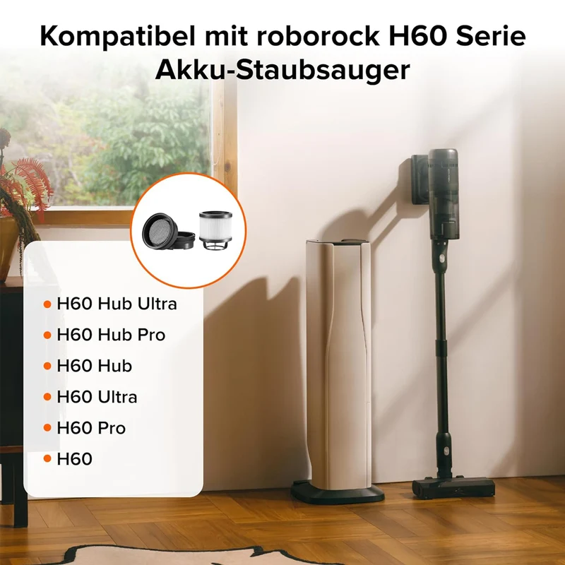 Roborock Original Waschbarer Filter für die H60 & H60 Hub Serie Stielstaubsauger