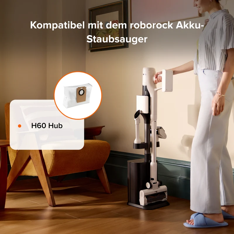 Roborock Staubbeutel (12 Stück) für H60 Hub, 2 L