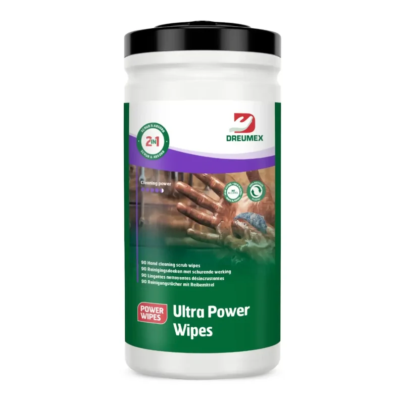 DREUMEX Ultra Power Wipes Reinigungstücher für Hände & Haut Dose mit 90 Tüchern