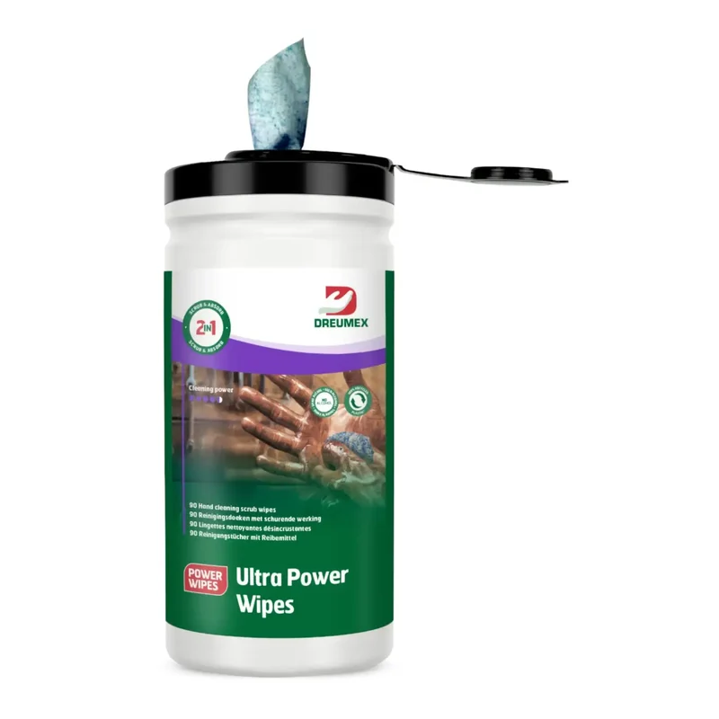 DREUMEX Ultra Power Wipes Reinigungstücher für Hände & Haut Dose mit 90 Tüchern