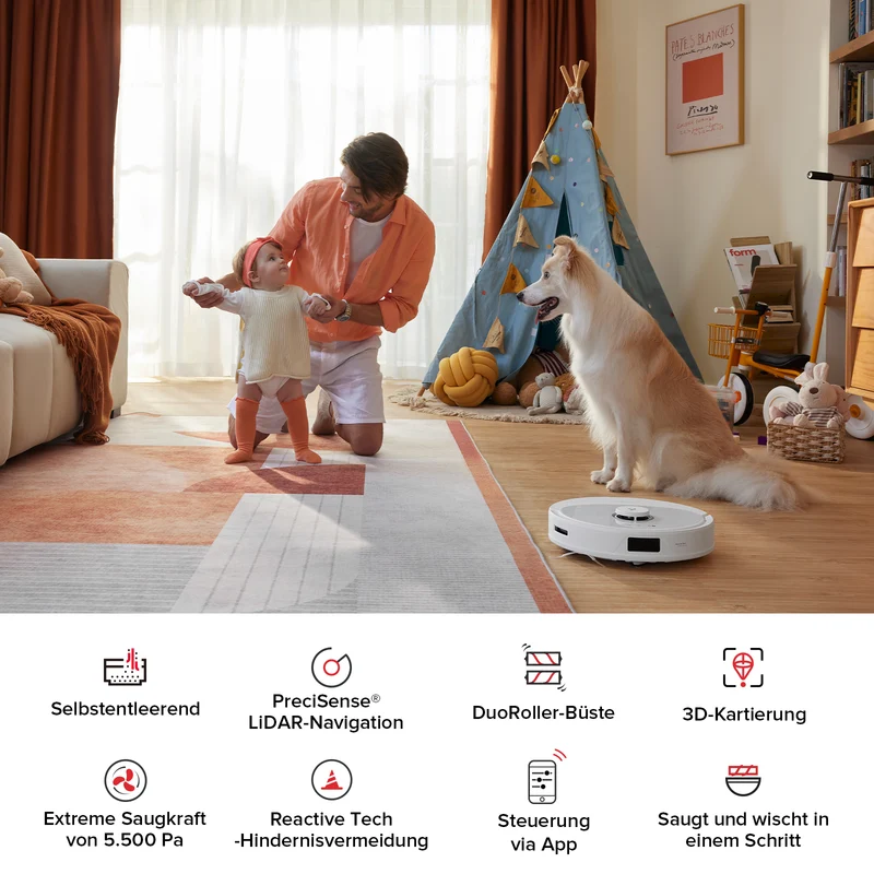 Roborock Q8 Max+ Saug- und Wischroboter mit Auto-Entleerungsstation