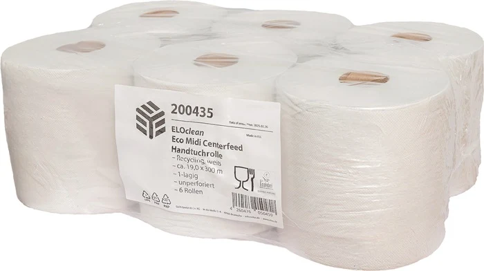 ELOS Handtuchrolle ELOclean Eco Midi Centerfeed unperforiert, 1-lagig naturweiß ( 9000469247 )
