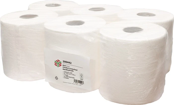 ELOS Handtuchrolle ELOclean Comfort Centerfeed ca. 636 Blatt, 2-lagig weiß ( 9000469248 )