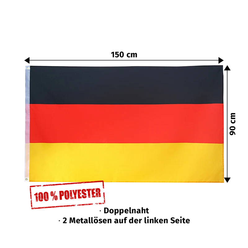 Drapeau de l'Allemagne 90x150 cm Qualité Premium