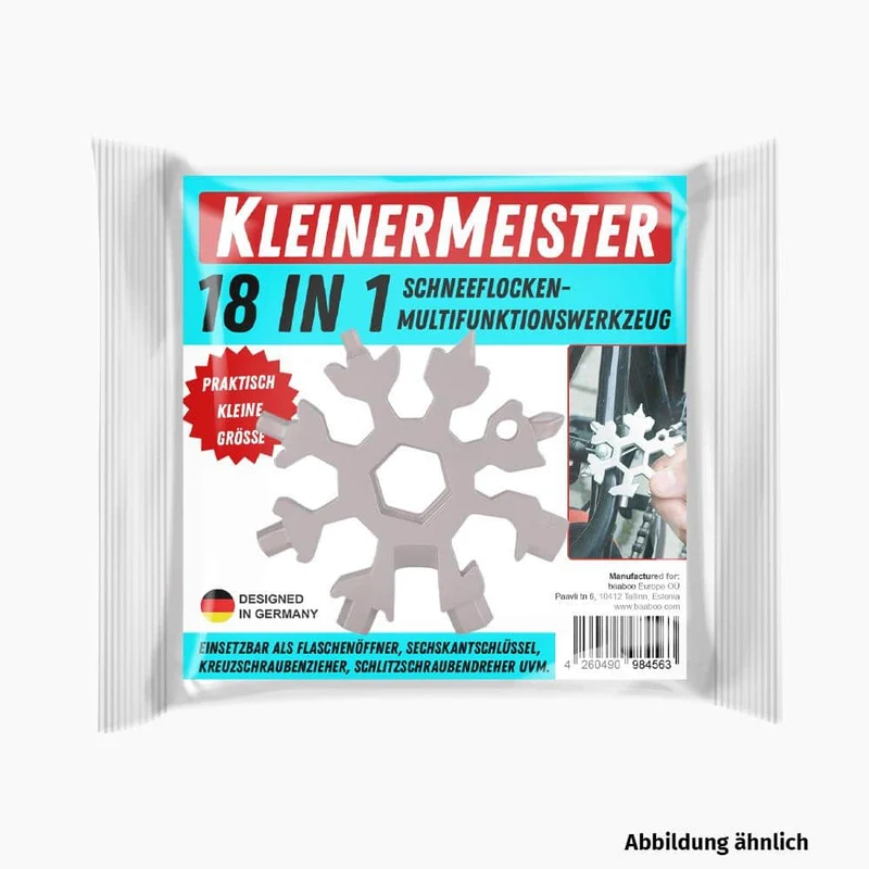 Outil multifonction 18 en 1 KleinerMeister Snowflake (6 x 6 x 1 cm, 100 g)