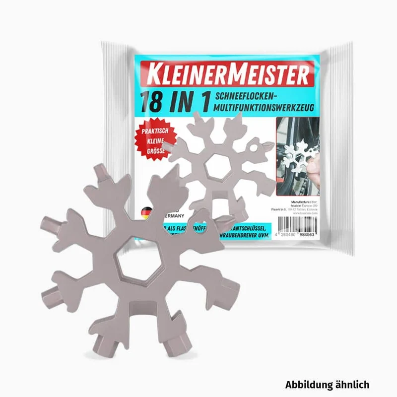 Outil multifonction 18 en 1 KleinerMeister Snowflake (6 x 6 x 1 cm, 100 g)