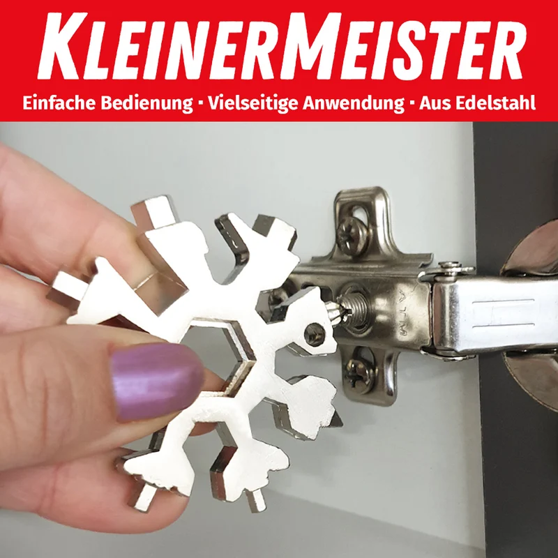 Outil multifonction 18 en 1 KleinerMeister Snowflake (6 x 6 x 1 cm, 100 g)