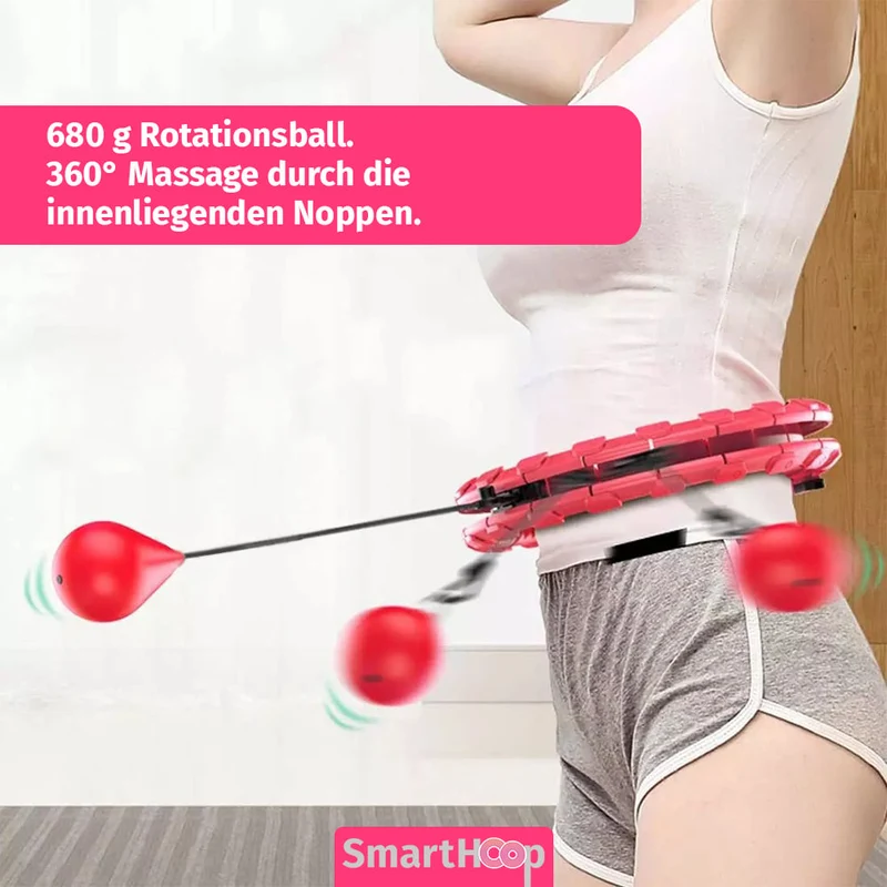 Smart Hoop Hula Hoop avec ballon (circonférence jusqu'à environ 130 cm)