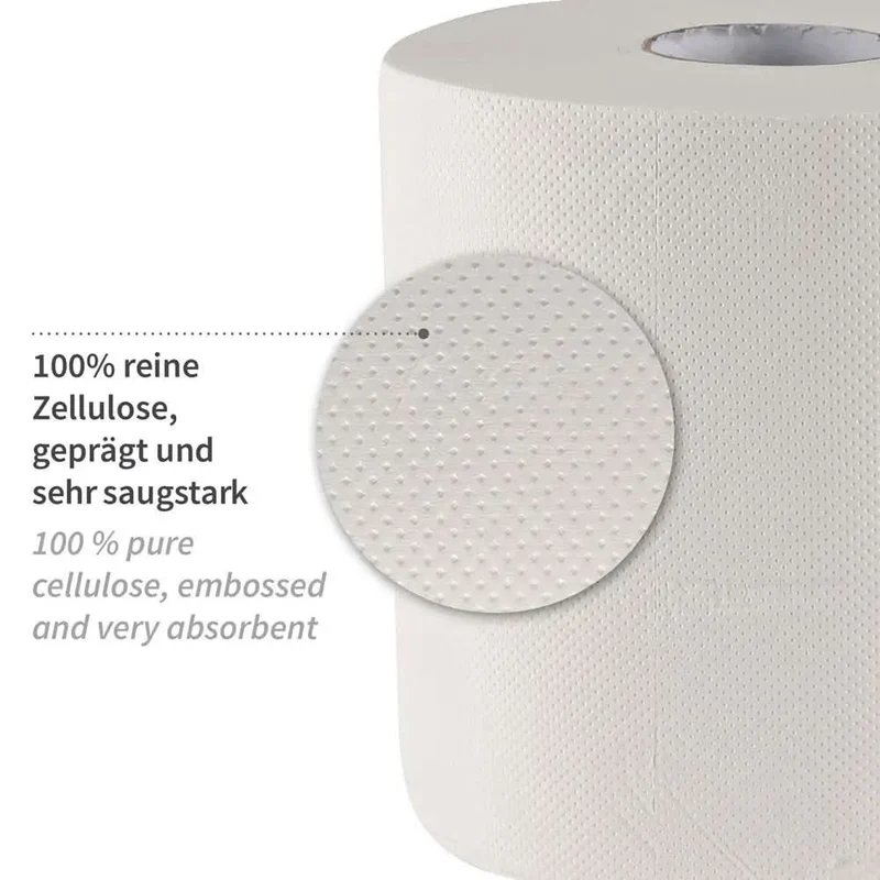 Hygoclean Papierhandtuchrollen Innenabwicklung 2-lagig perforiert Weiß 6 Rollen