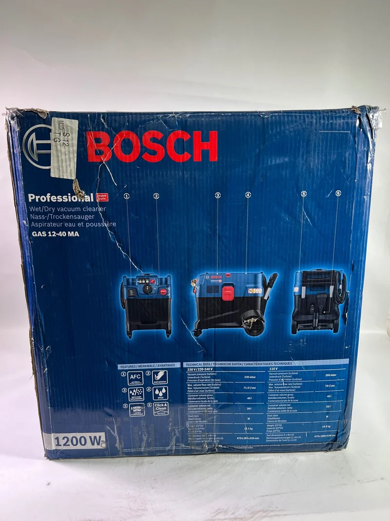 Bosch GAS 12-40 MA Professional Allzwecksauger 1200 W 40 l ( 06019M0120 ) Staubklasse M - OVP Beschädigt