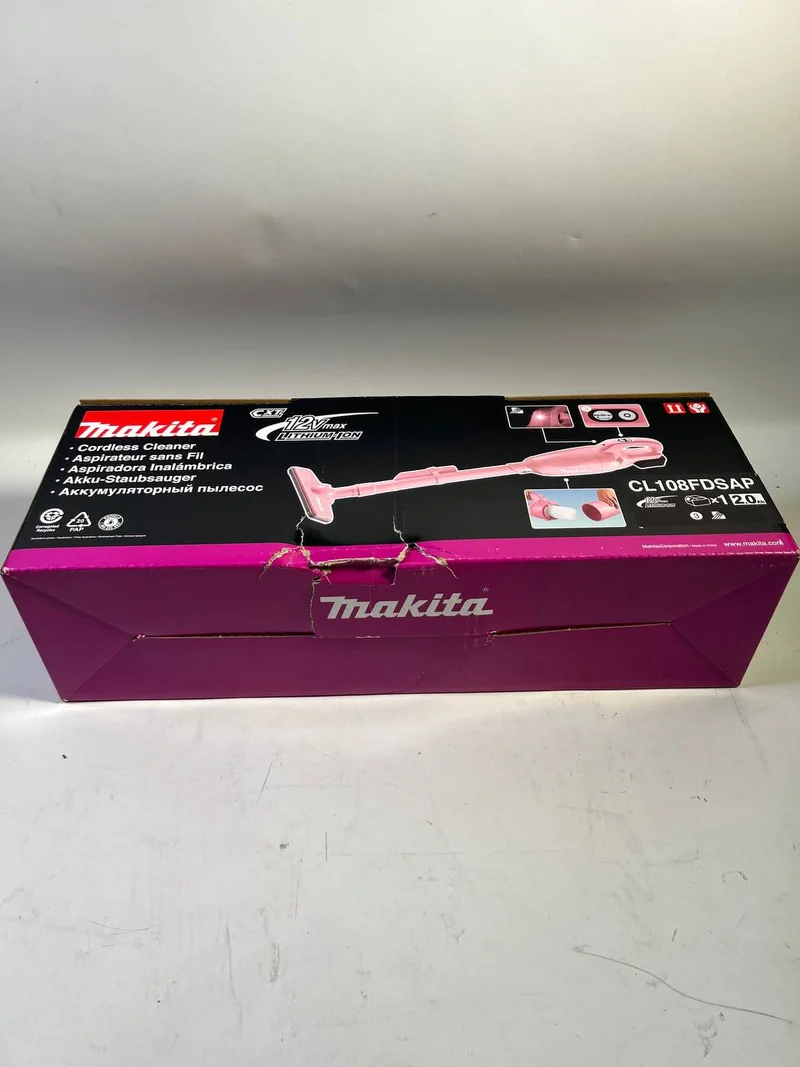 Makita CL 108 FDZP Akku Staubsauger 12 V max. 0,6 L pink Solo - ohne Akku, ohne Ladegerät - OVP Beschädigt