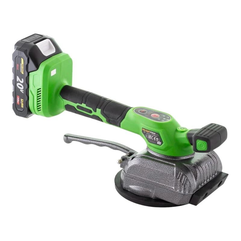 Procraft PTM20-1b-c Akku Vibration Fliesen Saugheber 20 V + 1x Akku 2,0 Ah + Ladegerät + Koffer