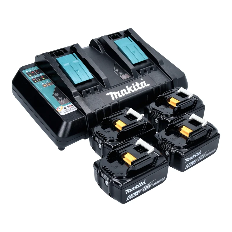 Makita DVC 560 PG4 Akku Staubsauger 36 V ( 2x 18 V ) 5 l Brushless + 4x Akku 6,0 Ah + Ladegerät