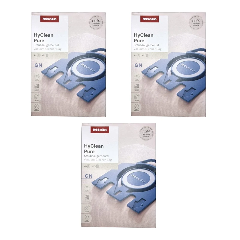 Miele 3x HyClean Pure GN Staubsaugerbeutel 12 Stück mit Filter ( 3x 12421130 ) für Complete C2 / C3 / Classic C1 / S8 / S5 / S2