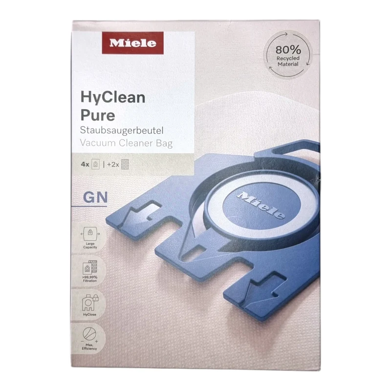 Miele HyClean Pure GN Staubsaugerbeutel 4 Stück mit Filter ( 12421130 ) für Complete C2 / C3 / Classic C1 / S8 / S5 / S2
