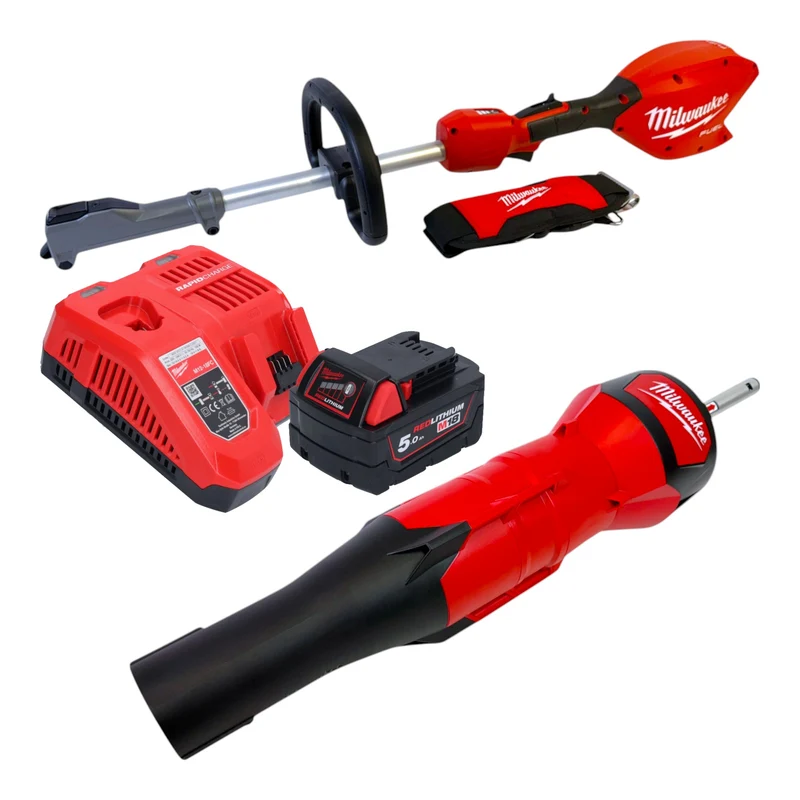 Milwaukee M18 FOPH2-­BA-501 Akku Basiseinheit 18 V Brushless + Gebläse Aufsatz + 1x Akku 5,0 Ah + Ladegerät