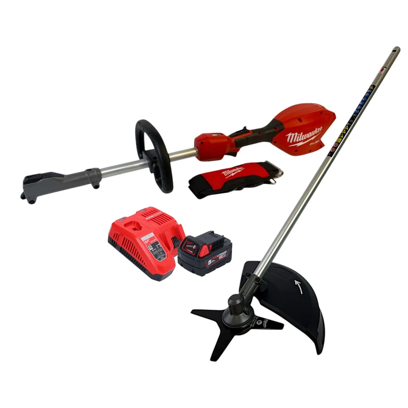 Milwaukee M18 FOPH2-BAC-501 Akku Basiseinheit 18 V Brushless + Sensen Aufsatz + 1x Akku 5,0 Ah + Ladegerät