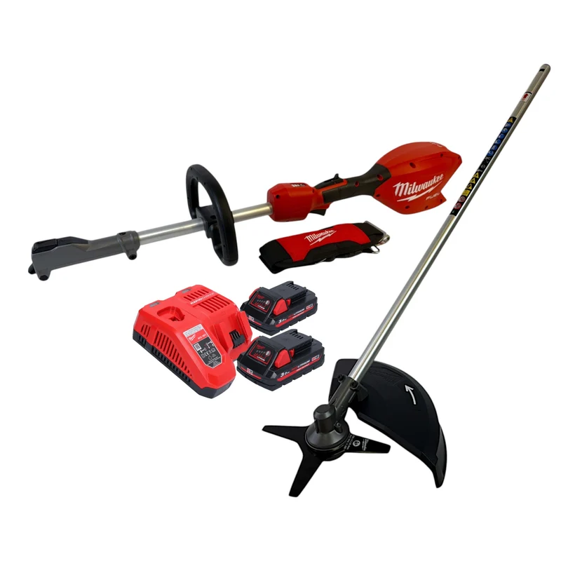 Milwaukee M18 FOPH2-BAC-302 Akku Basiseinheit 18 V Brushless + Sensen Aufsatz + 2x Akku 3,0 Ah + Ladegerät