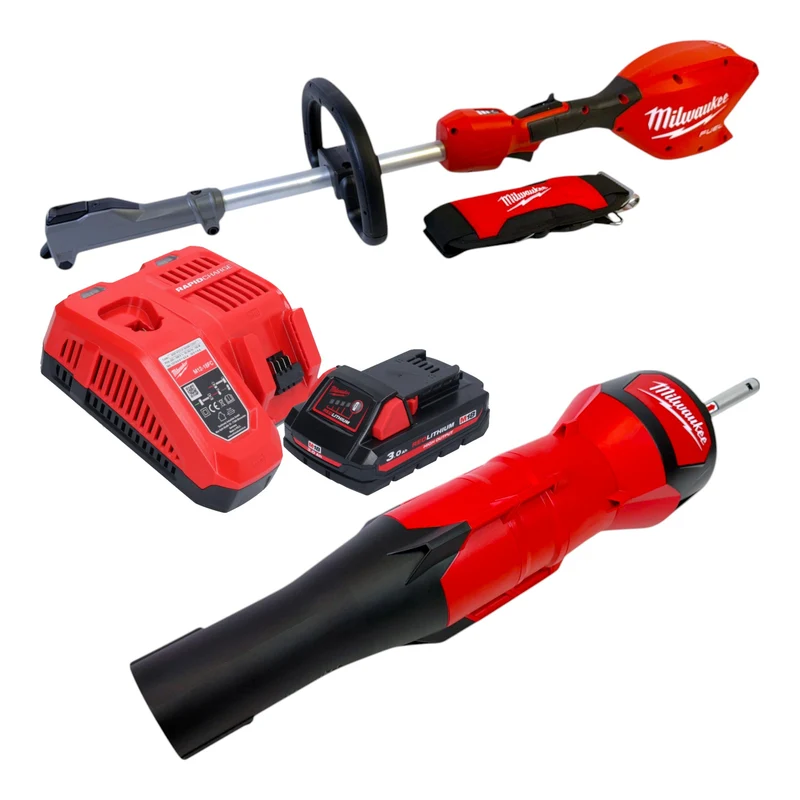 Milwaukee M18 FOPH2-­BA-301 Akku Basiseinheit 18 V Brushless + Gebläse Aufsatz + 1x Akku 3,0 Ah + Ladegerät