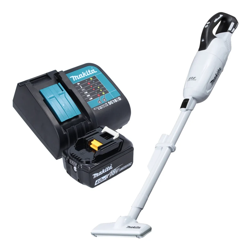 Makita DCL 281 FSM1W Akku Staubsauger 18 V weiß Brushless + 1x Akku 4,0 Ah + Ladegerät