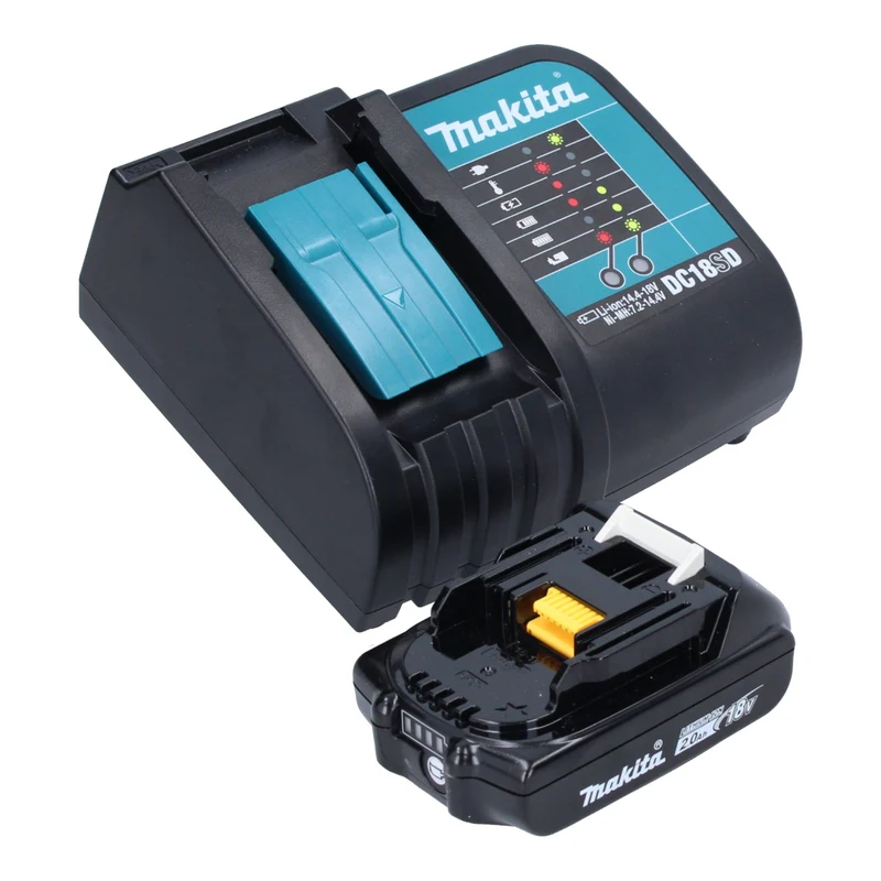Makita DCL 281 FSA1W Akku Staubsauger 18 V weiß Brushless + 1x Akku 2,0 Ah + Ladegerät