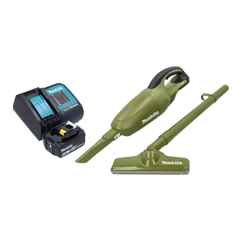 Makita DCL 180 SMO Akku Staubsauger 18 V 0,65 l Olive Outdoor Adventure Serie + 1x Akku 4,0 Ah + Ladegerät