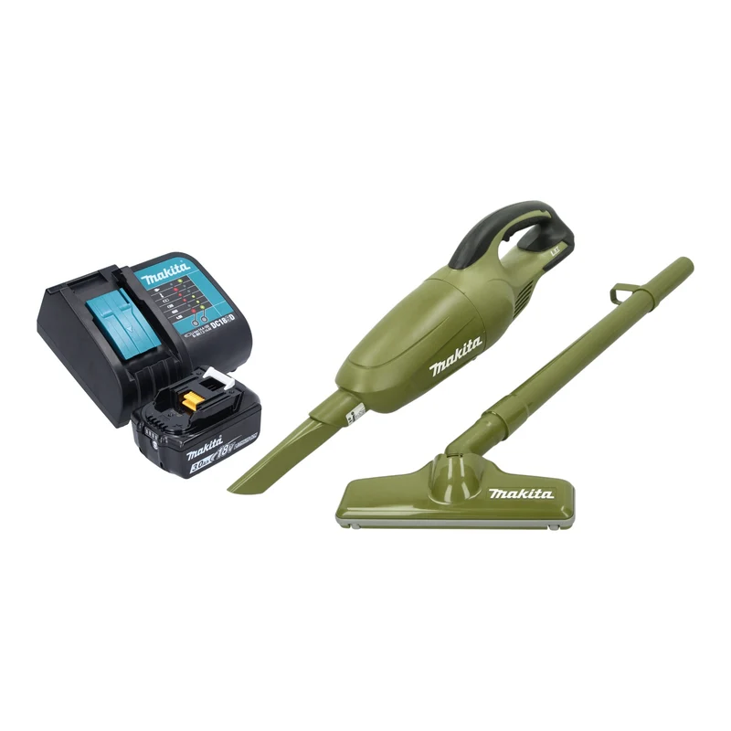 Makita DCL 180 SFO Akku Staubsauger 18 V 0,65 l Olive Outdoor Adventure Serie + 1x Akku 3,0 Ah + Ladegerät
