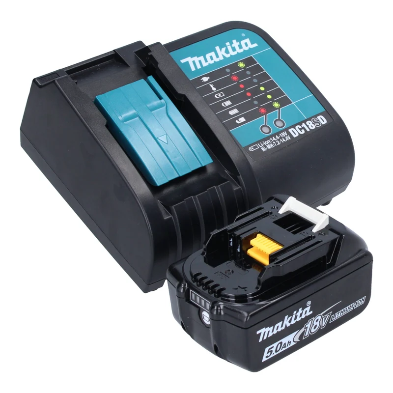 Makita DCM 501 STAR Akku Kaffeemaschine 12 V max. / 18 V Rot + 1x Akku 5,0 Ah + Ladegerät
