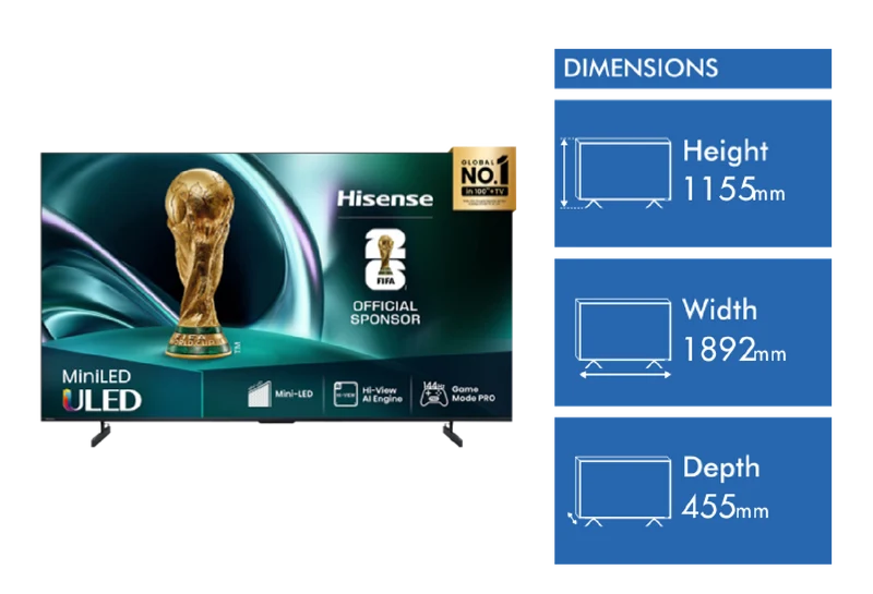 Hisense 85" U6QAU PRO 4K ULED Mini LED TV 2025