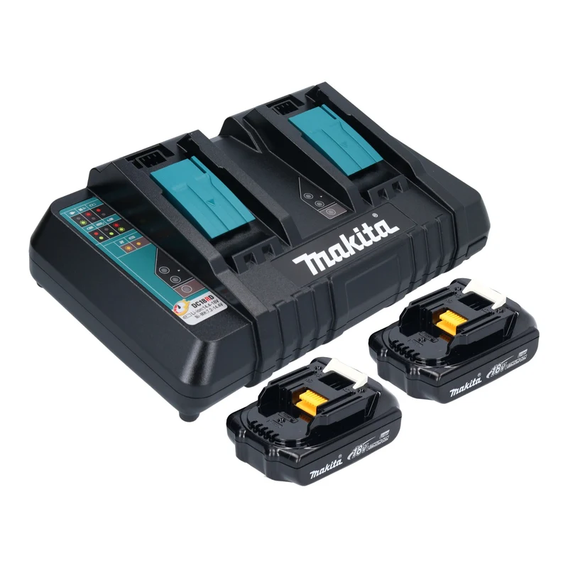 Makita DKT 360 PY2 Akku Wasserkocher 36 V ( 2x 18 V ) 0,8 L + 2x Akku 1,5 Ah + Doppelladegerät