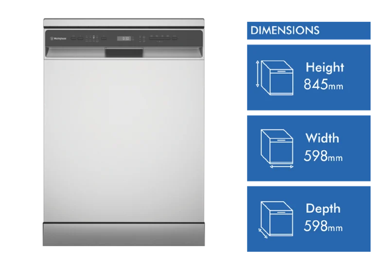 Westinghouse 60cm Stainless Steel 15 Place Freestanding Dishwasher