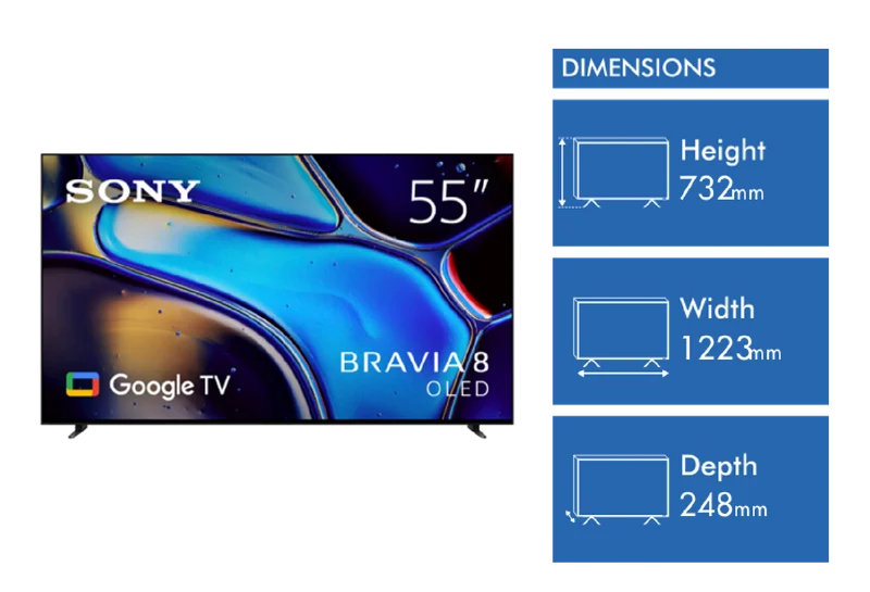 Sony 55" BRAVIA 8 4K OLED Google TV 24