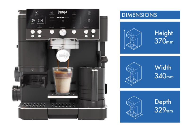 Ninja Luxe Cafe Manual Coffee Machine Midnight Black