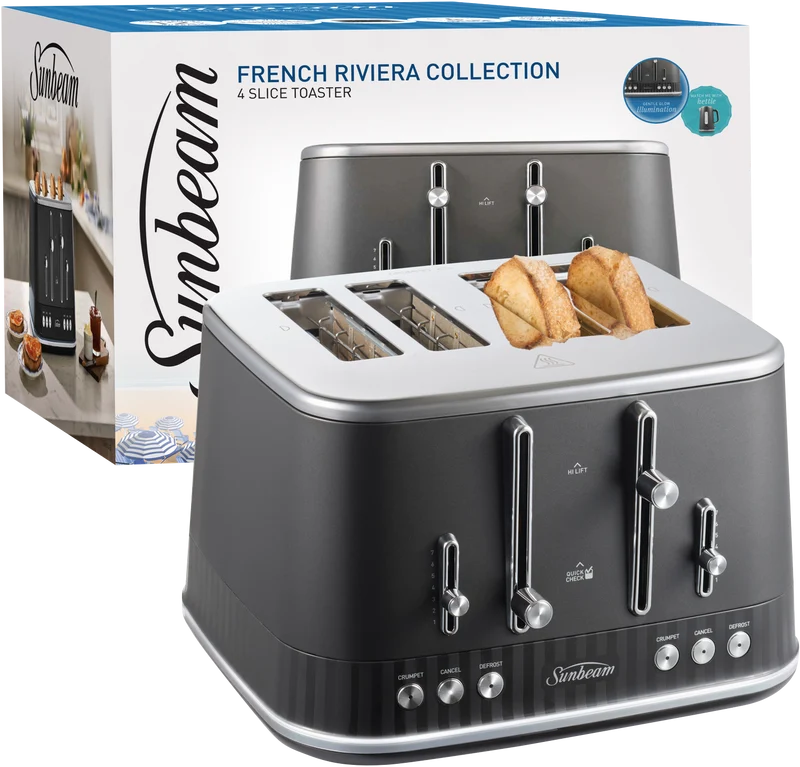 Sunbeam French Riviera 4 Slice Toaster Graphite