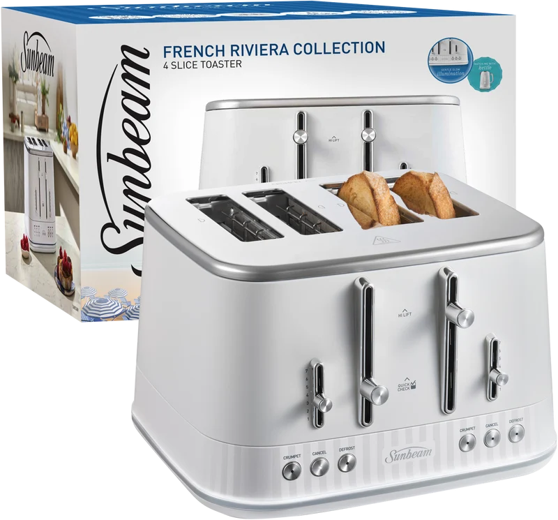 Sunbeam French Riviera 4 Slice Toaster White