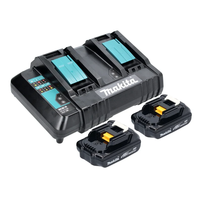 Makita DKT 360 CY2 Akku Wasserkocher 36 V ( 2x 18 V ) 0,8 L + 2x Akku 1,5 Ah + Doppelladegerät