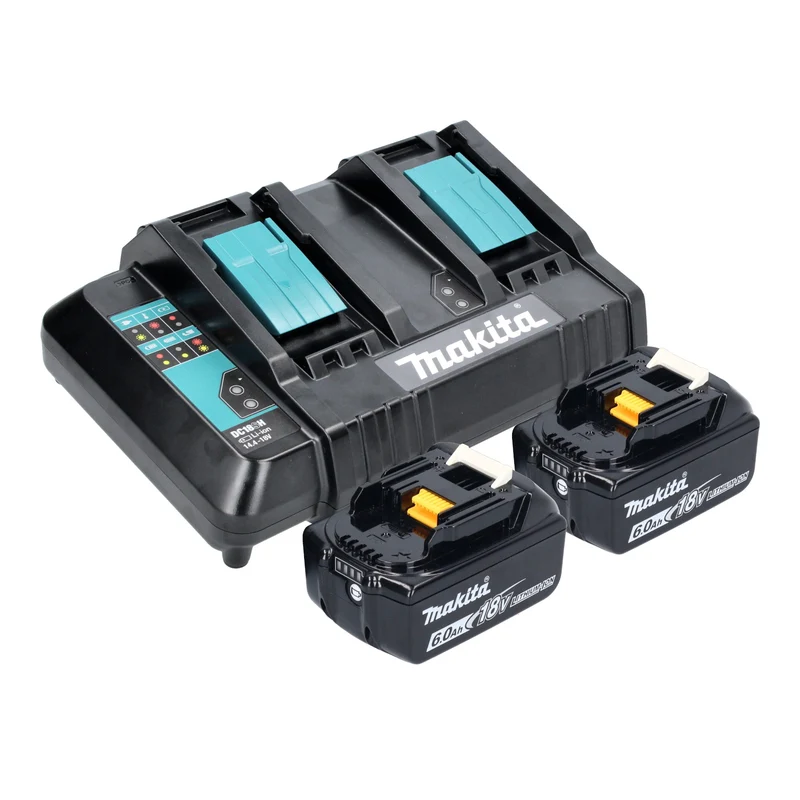 Makita DKT 360 CG2 Akku Wasserkocher 36 V ( 2x 18 V ) 0,8 L + 2x Akku 6,0 Ah + Doppelladegerät