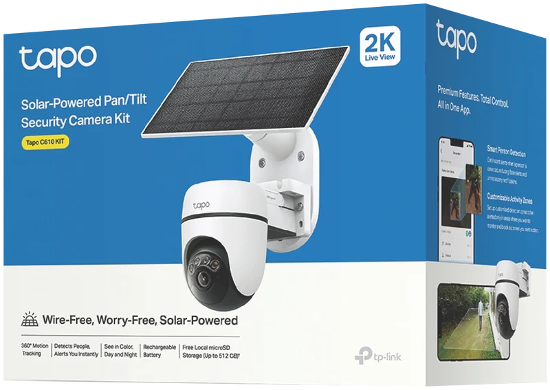 TP-LINK 2K Solar-Powered Pan/Tilt Security Camera Kit