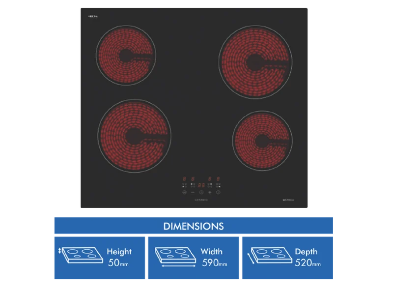 Emilia 60cm 4 Zone Ceramic Cooktop