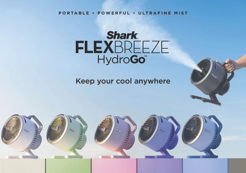 Shark FlexBreeze HydroGo Misting Portable Fan (Glacier)