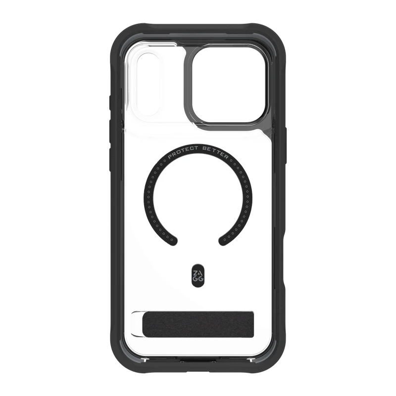 ZAGG iPhone 17 Pro Max Rainier Snap Kickstand + Camera Control Button Case Black