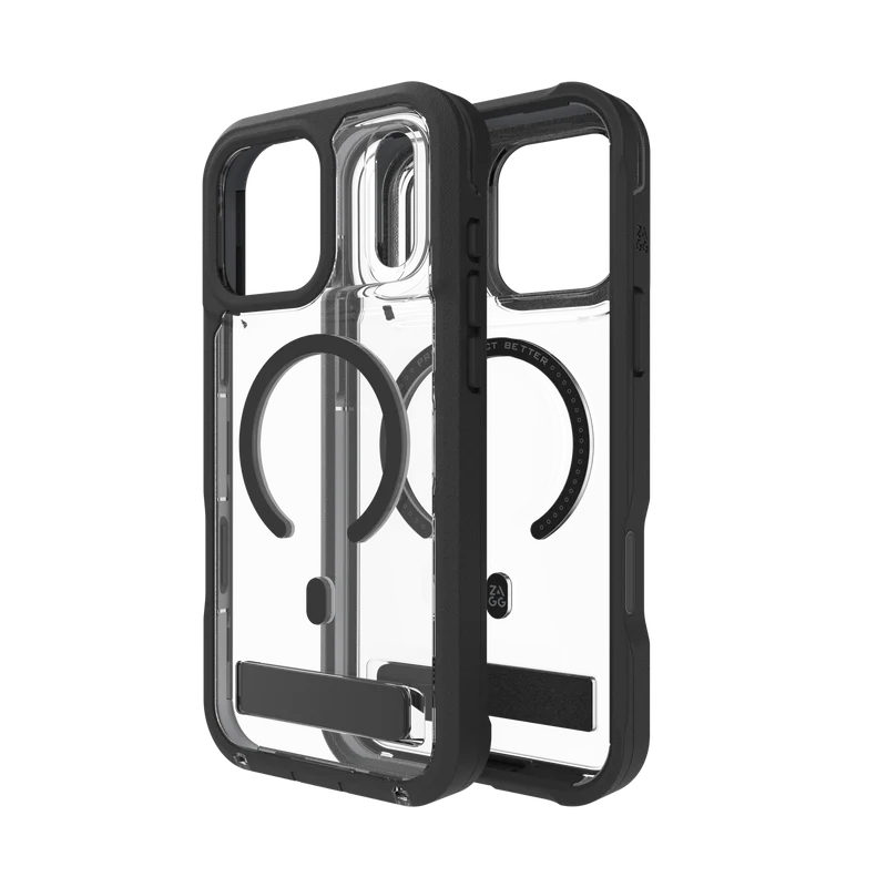 ZAGG iPhone 17 Pro Max Rainier Snap Kickstand + Camera Control Button Case Black