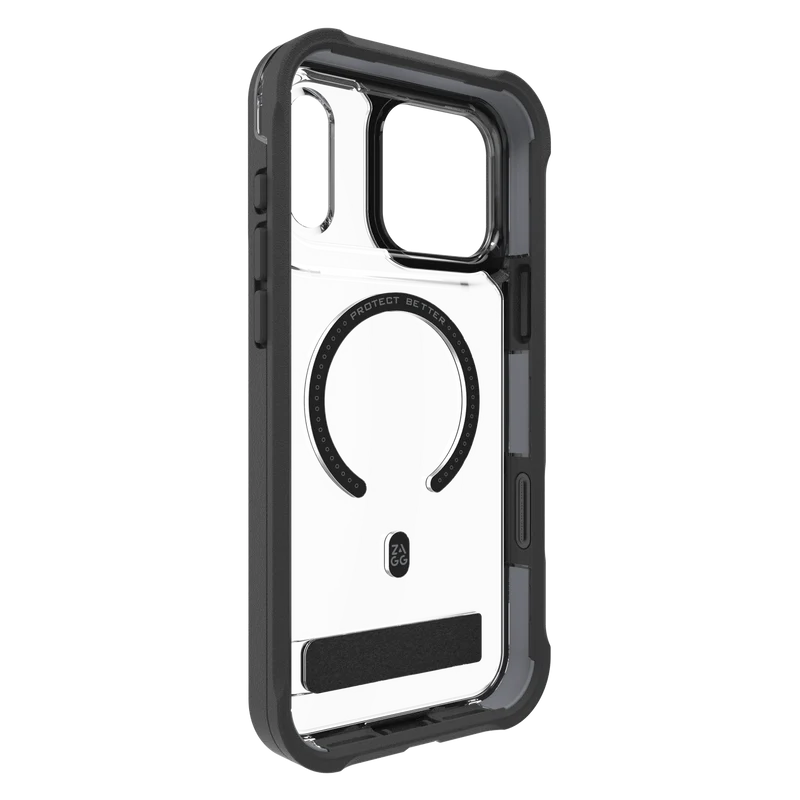 ZAGG iPhone 17 Pro Max Rainier Snap Kickstand + Camera Control Button Case Black