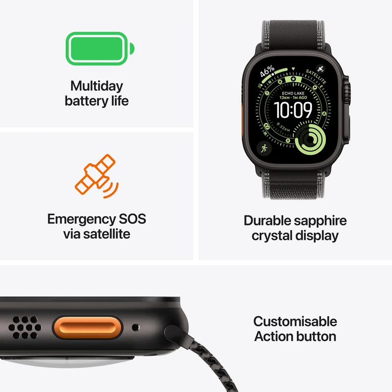 Apple Watch Ultra 3GPS + Cellular49mmBlack Titanium Case - Black Ocean Band