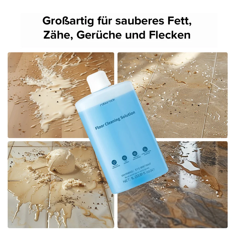 Roborock Bodenreinigungslösung für Saugroboter, Nass- und Trockensauger, 1L