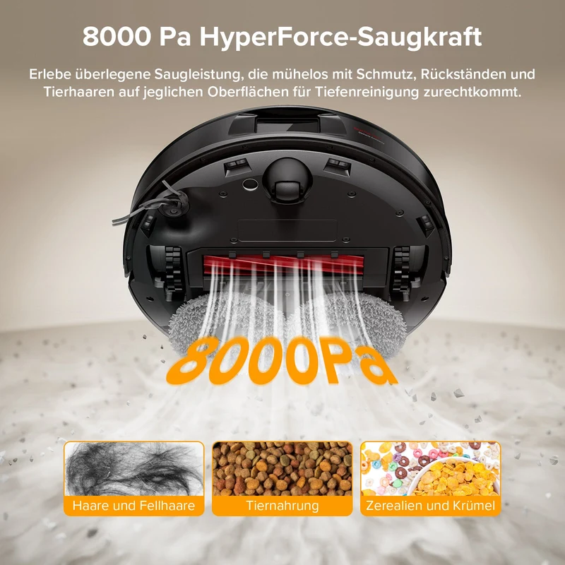 Roborock QV 35A Saugroboter Set mit Wischfunktion, 8000Pa Saugkraft(verbessert von Qrevo S)