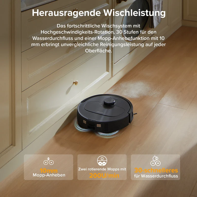 Roborock QV 35A Saugroboter Set mit Wischfunktion, 8000Pa Saugkraft(verbessert von Qrevo S)