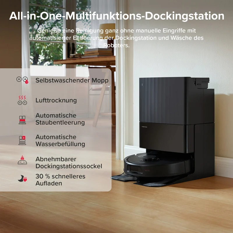 Roborock QV 35A Saugroboter Set mit Wischfunktion, 8000Pa Saugkraft(verbessert von Qrevo S)